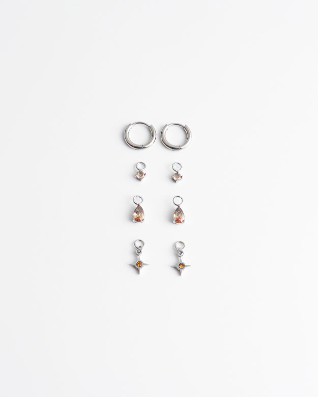Birthstonebox - Earrings – Set – Stainless Steel