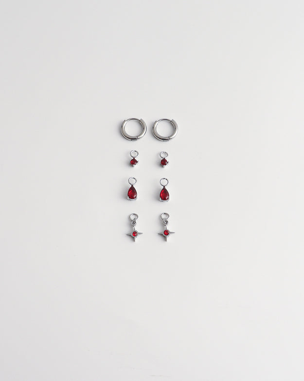 Birthstonebox - Earrings – Set – Stainless Steel