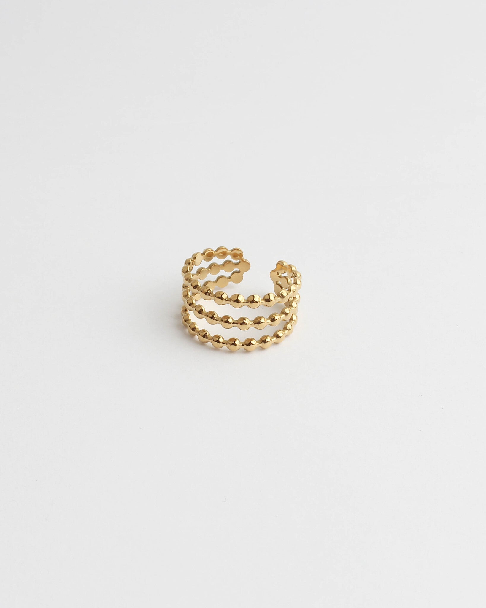 Dotted | Rings | 3 Layer | Stainless Steel | Adjustable