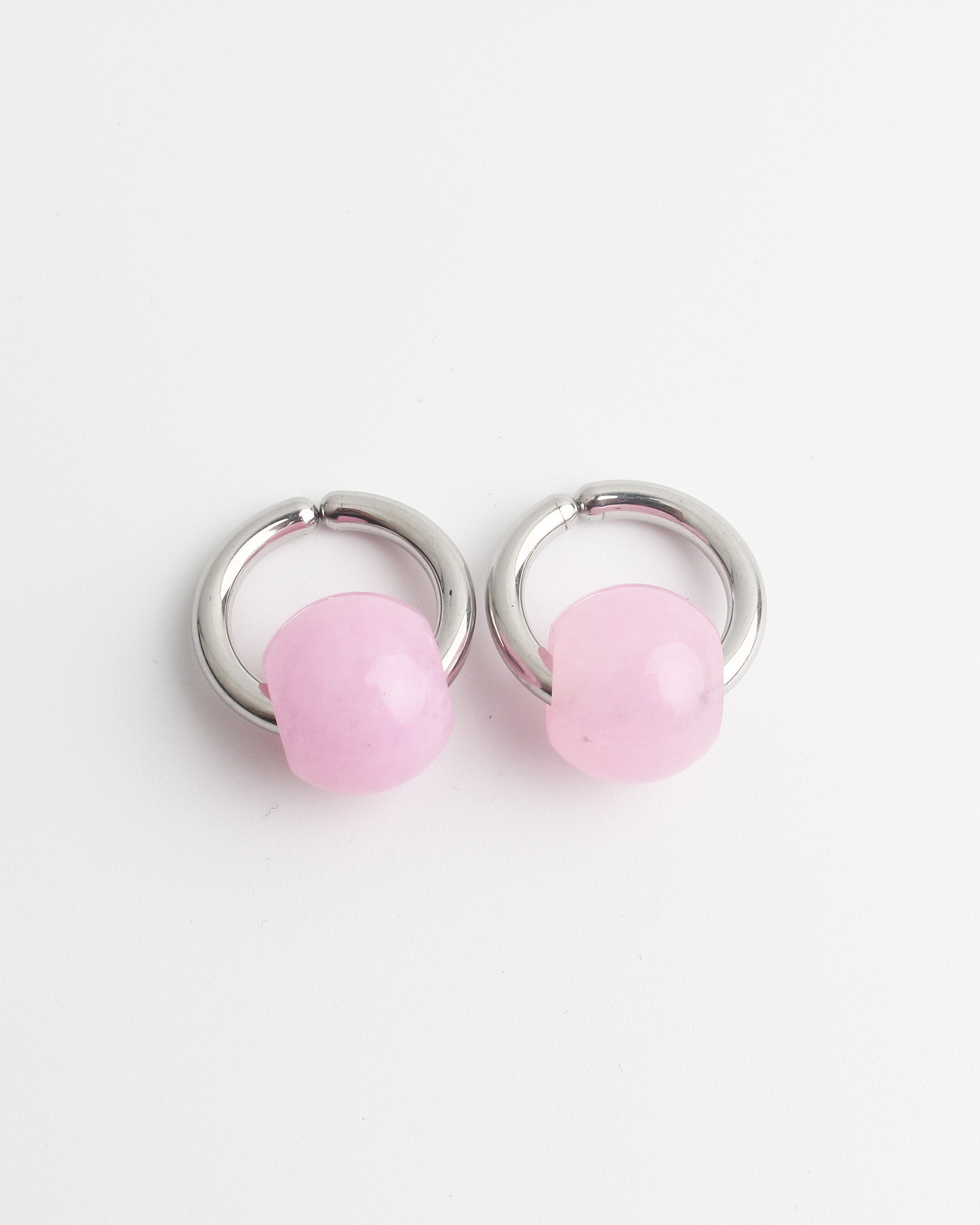 Merza - Oorbellen - Clip On -  Natuursteen - Stainless Steel