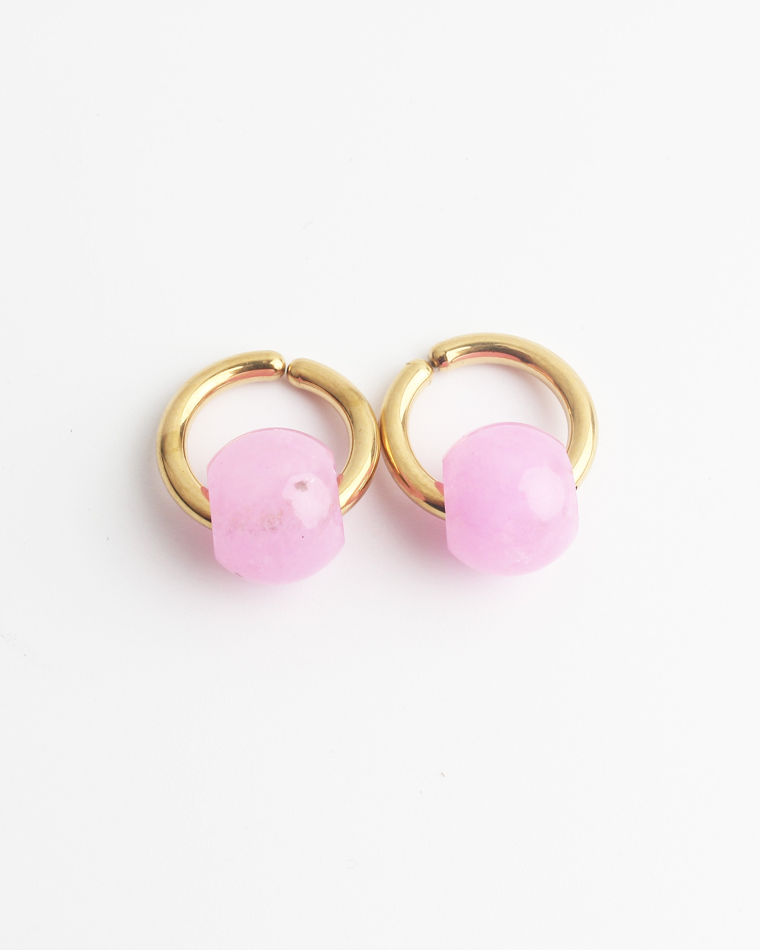 Merza - Oorbellen - Clip On -  Natuursteen - Stainless Steel