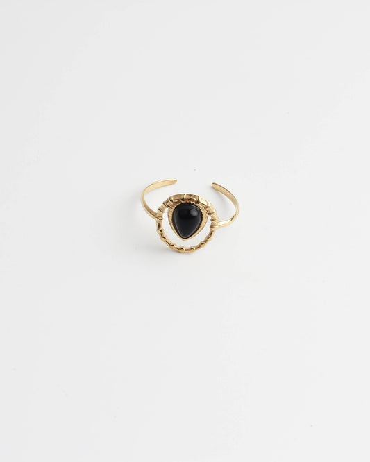 Loula - Ring - Naturstein - Edelstahl - Verstellbar