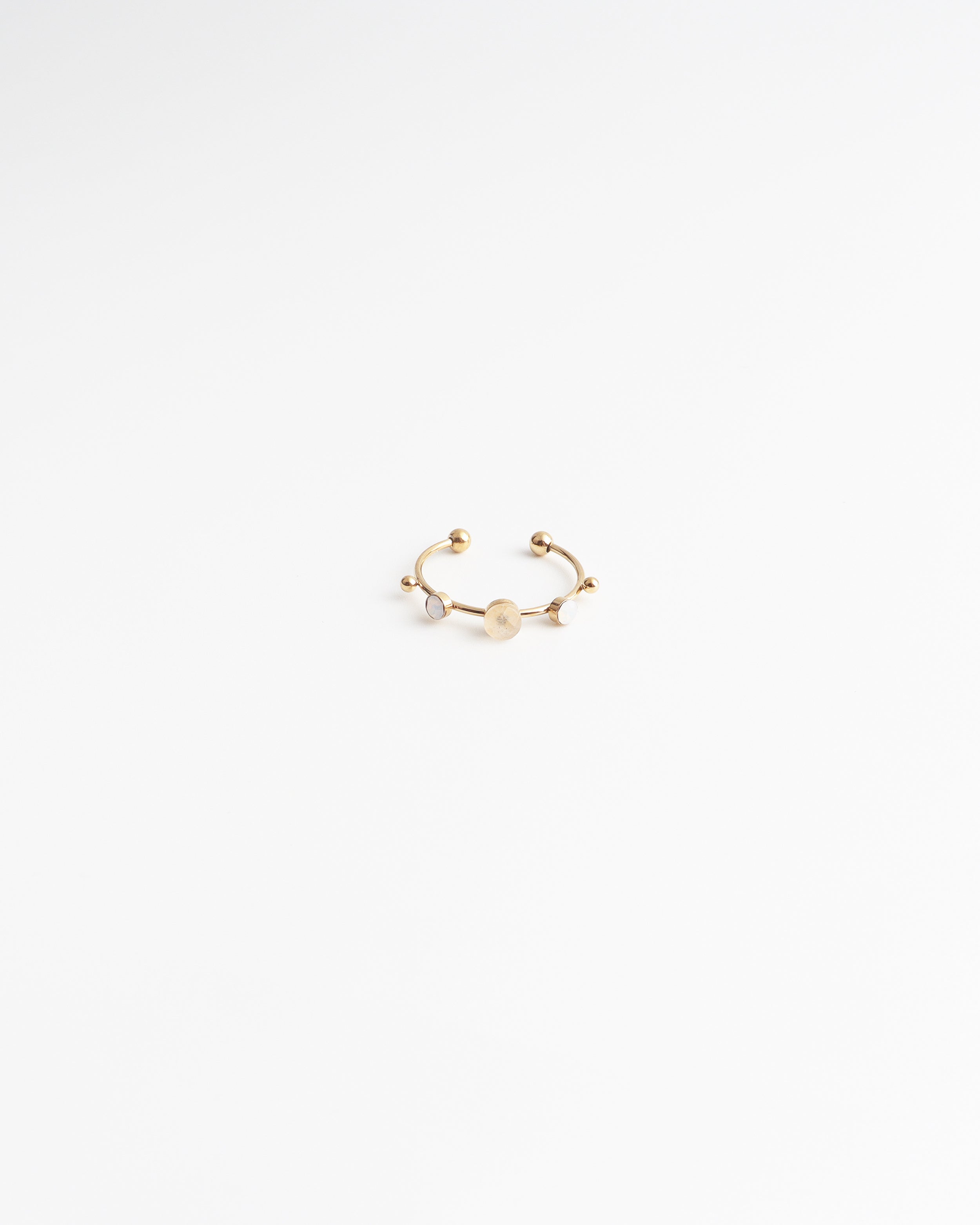 Victoria - Ring – Edelstahl – Naturstein – Verstellbar