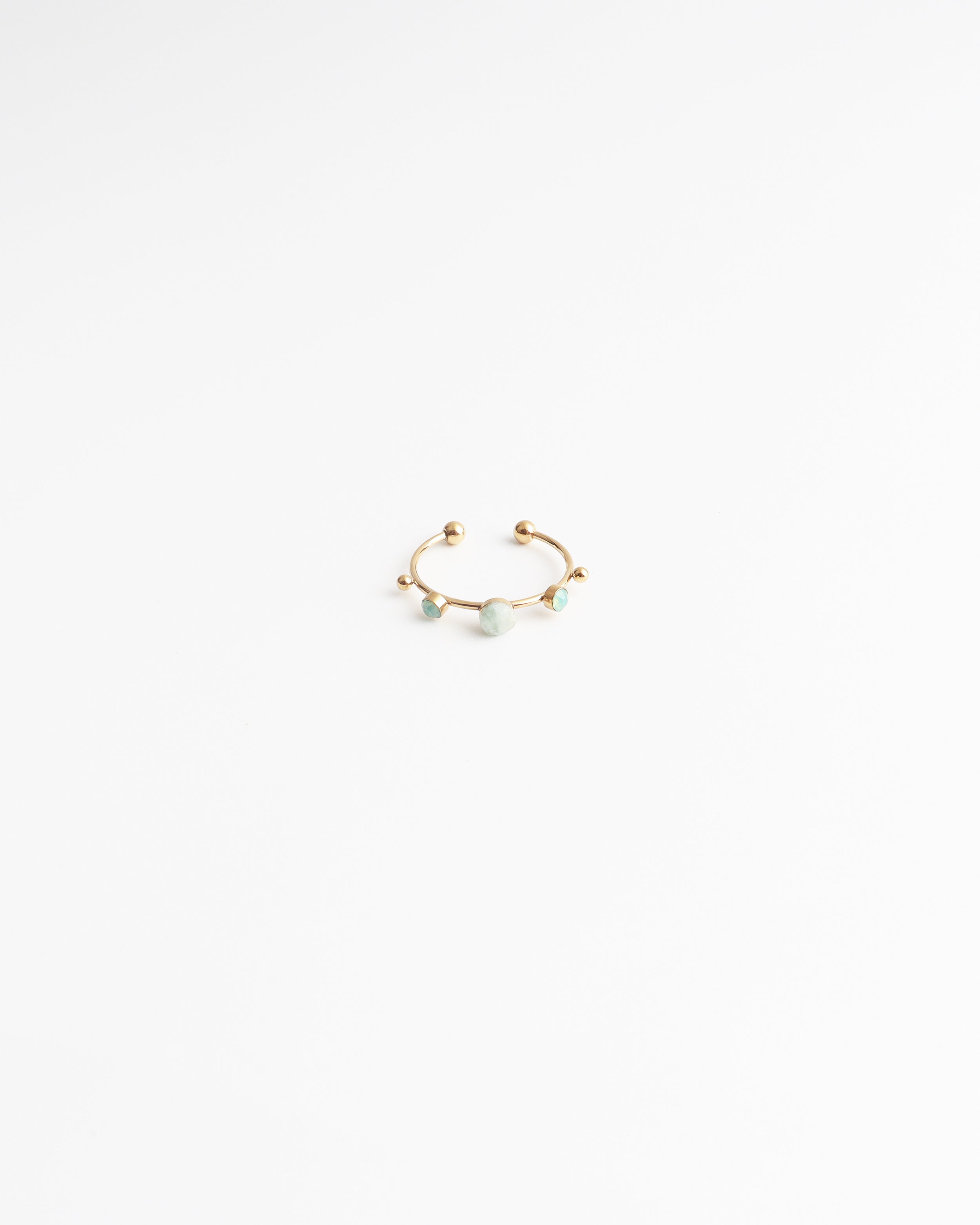 Victoria - Ring – Edelstahl – Naturstein – Verstellbar