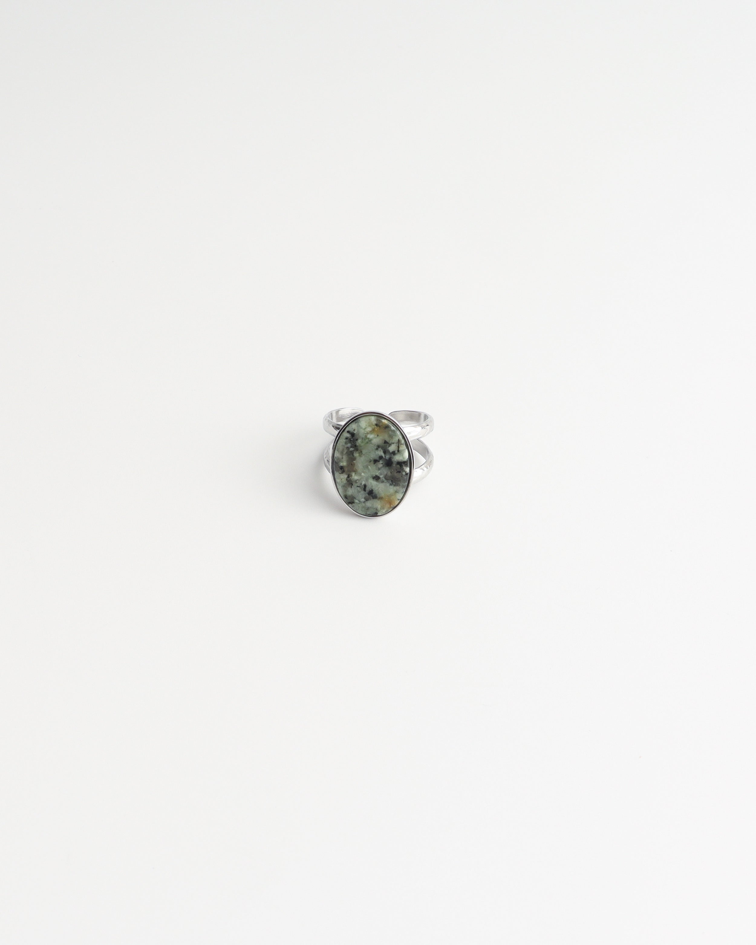 Layla - Bague - Acier inoxydable - Ajustable - Pierre naturelle