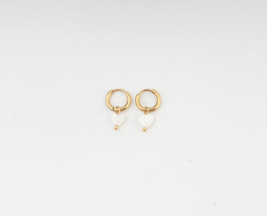 Heart Shaped Shell - Oorbellen - Stainless Steel