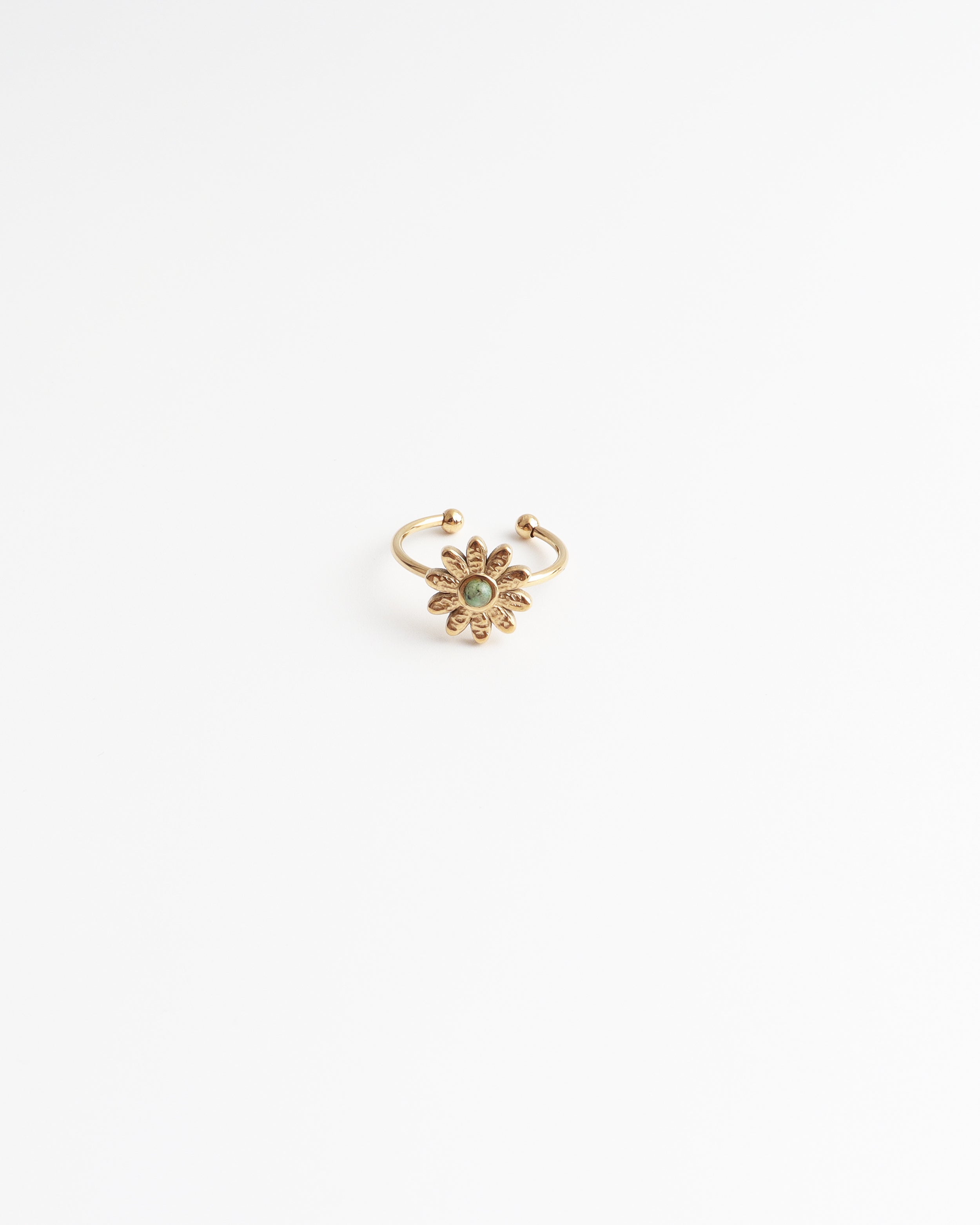 Daisy - Ring - Natural Stone - Stainless Steel - Adjustable