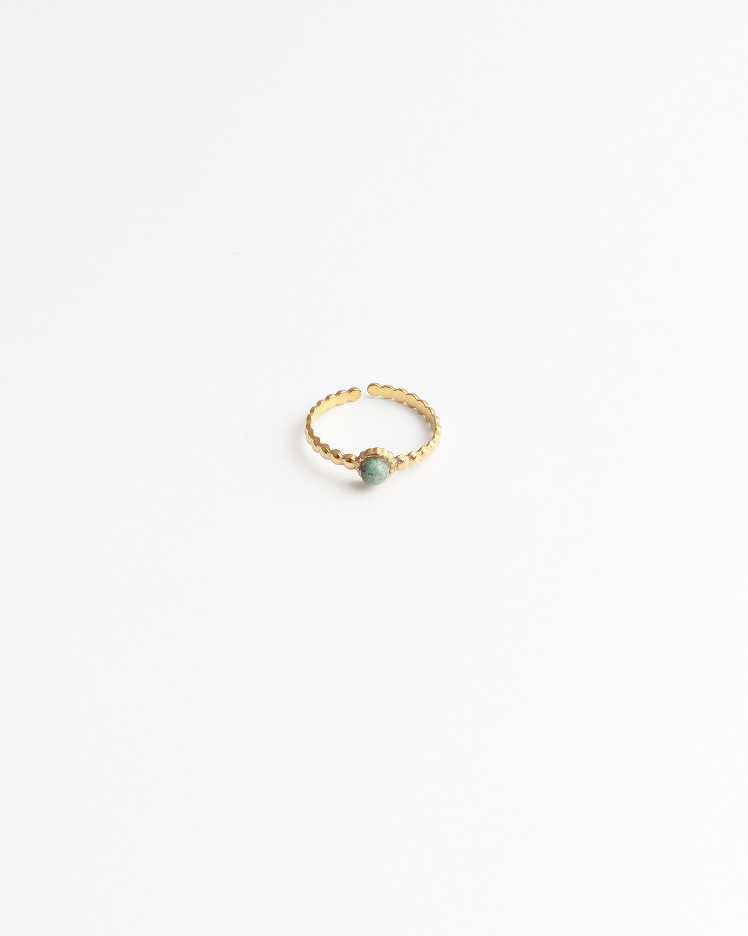 Nadine - Bague - Acier inoxydable - Ajustable - Pierre naturelle