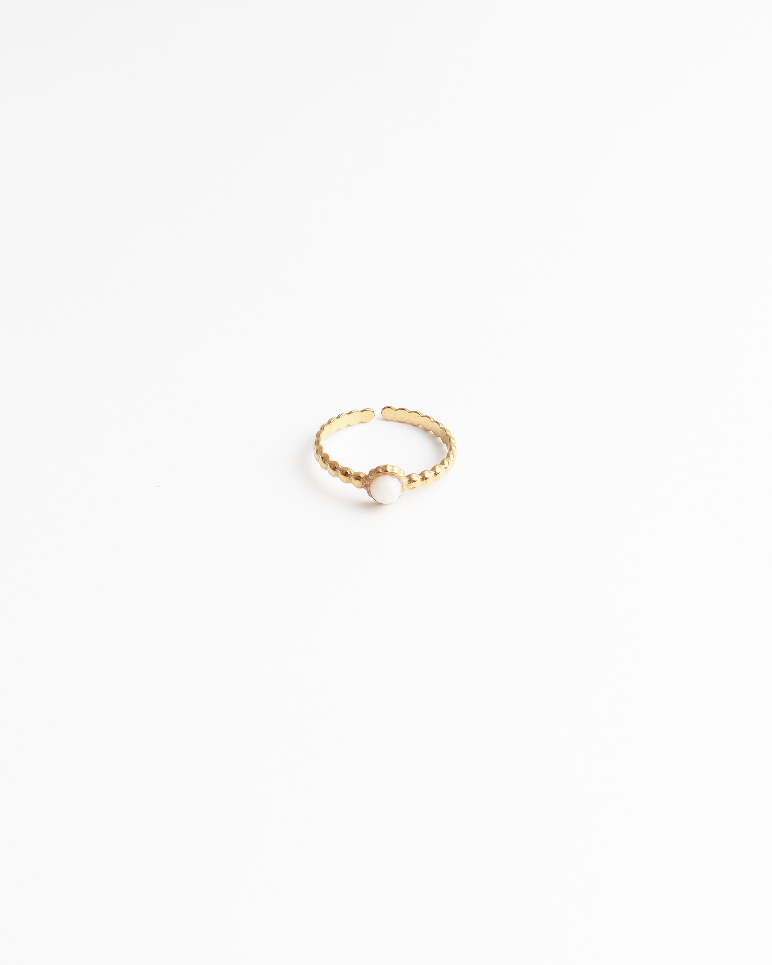 Nadine - Bague - Acier inoxydable - Ajustable - Pierre naturelle