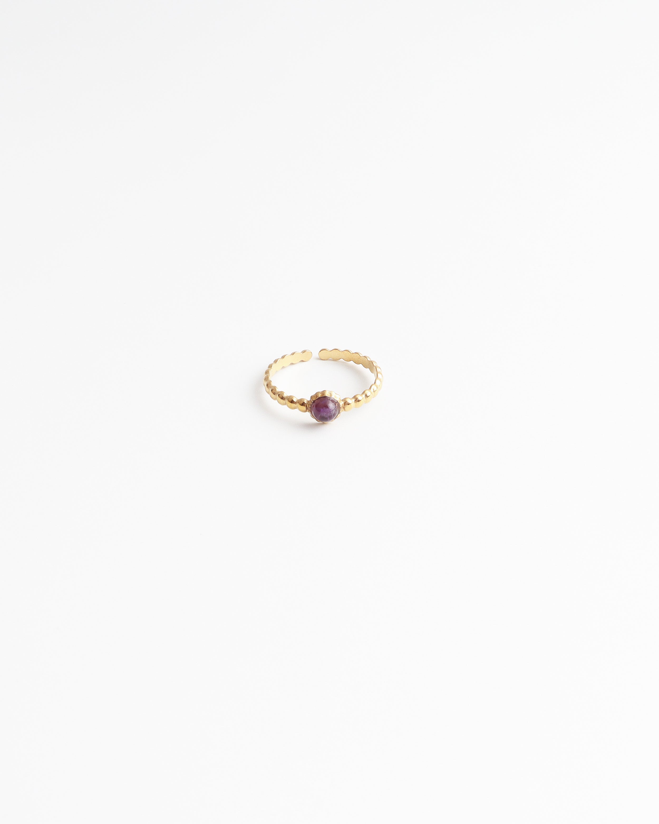 Nadine - Bague - Acier inoxydable - Ajustable - Pierre naturelle