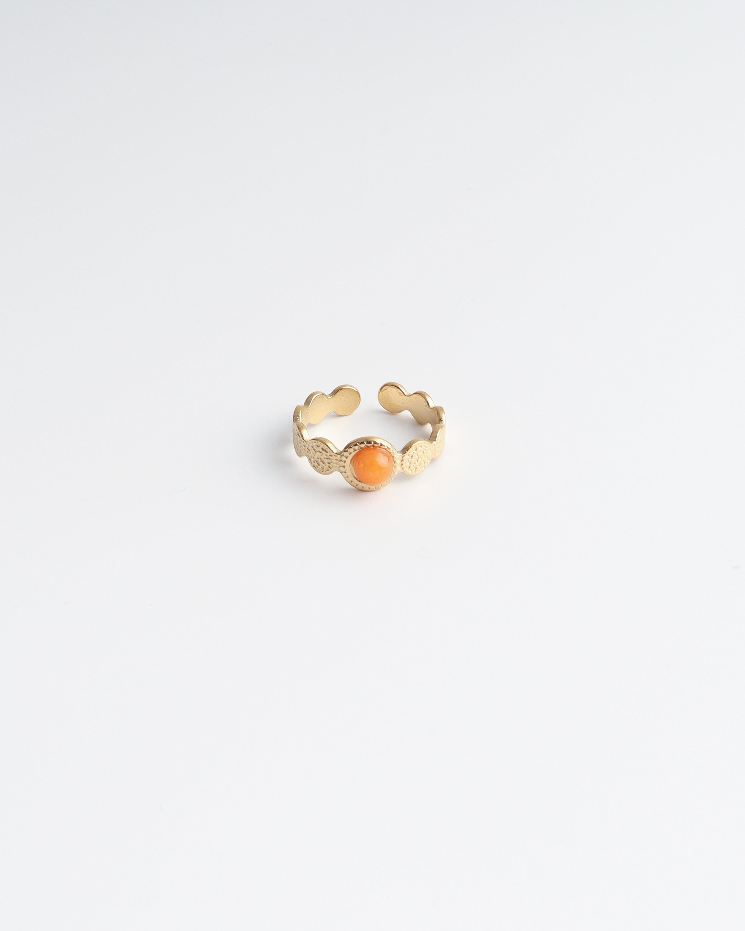 Noé - Ring - Natural Stone - Stainless Steel - Adjustable