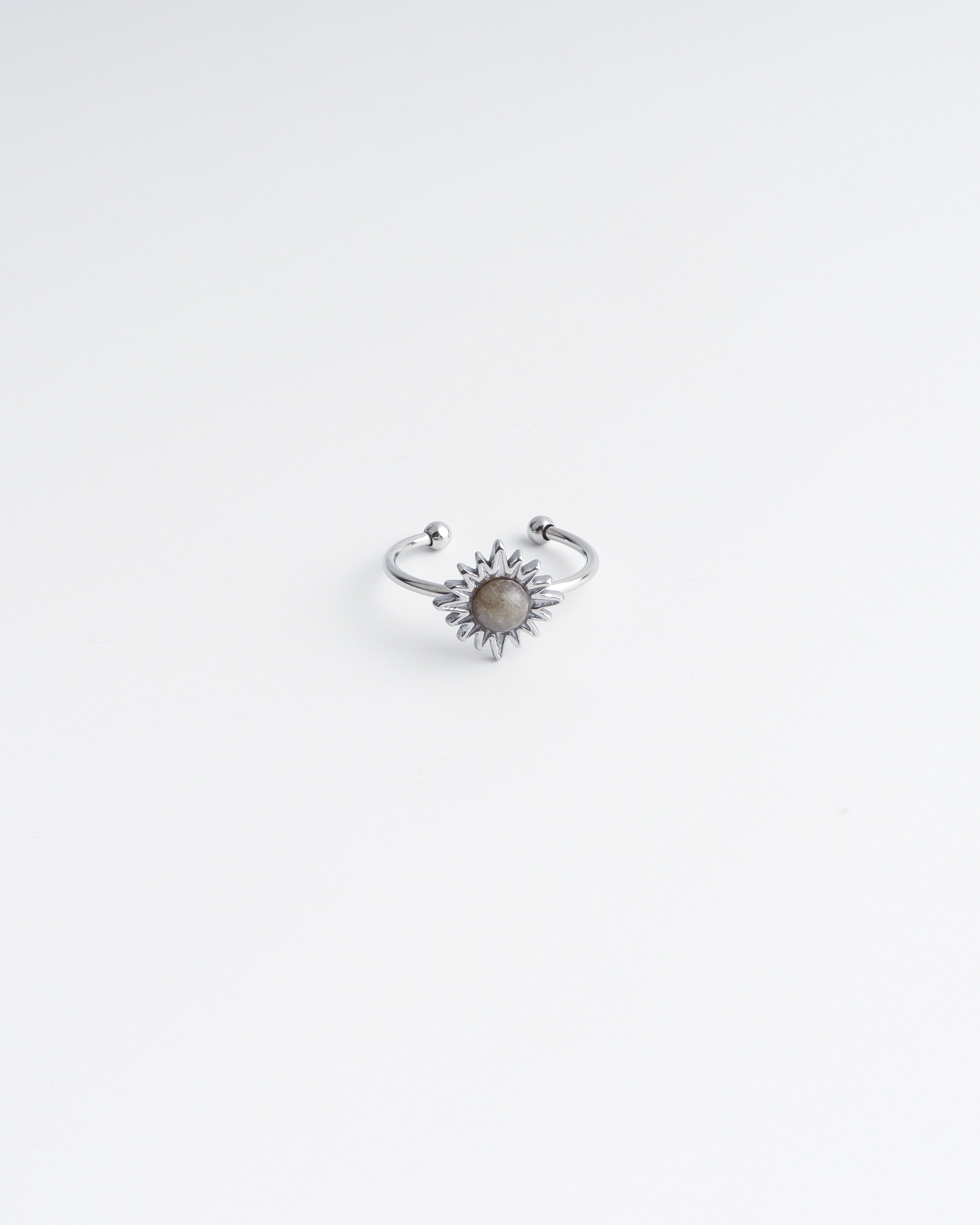 Louelle - Ring - Natural Stone - Stainless Steel - Adjustable