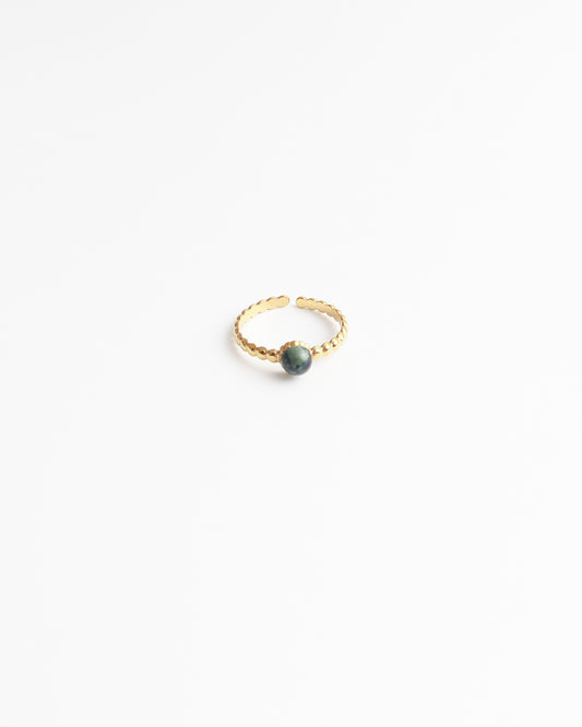 Nadine - Ring - Stainless Steel - Adjustable - Natural Stone