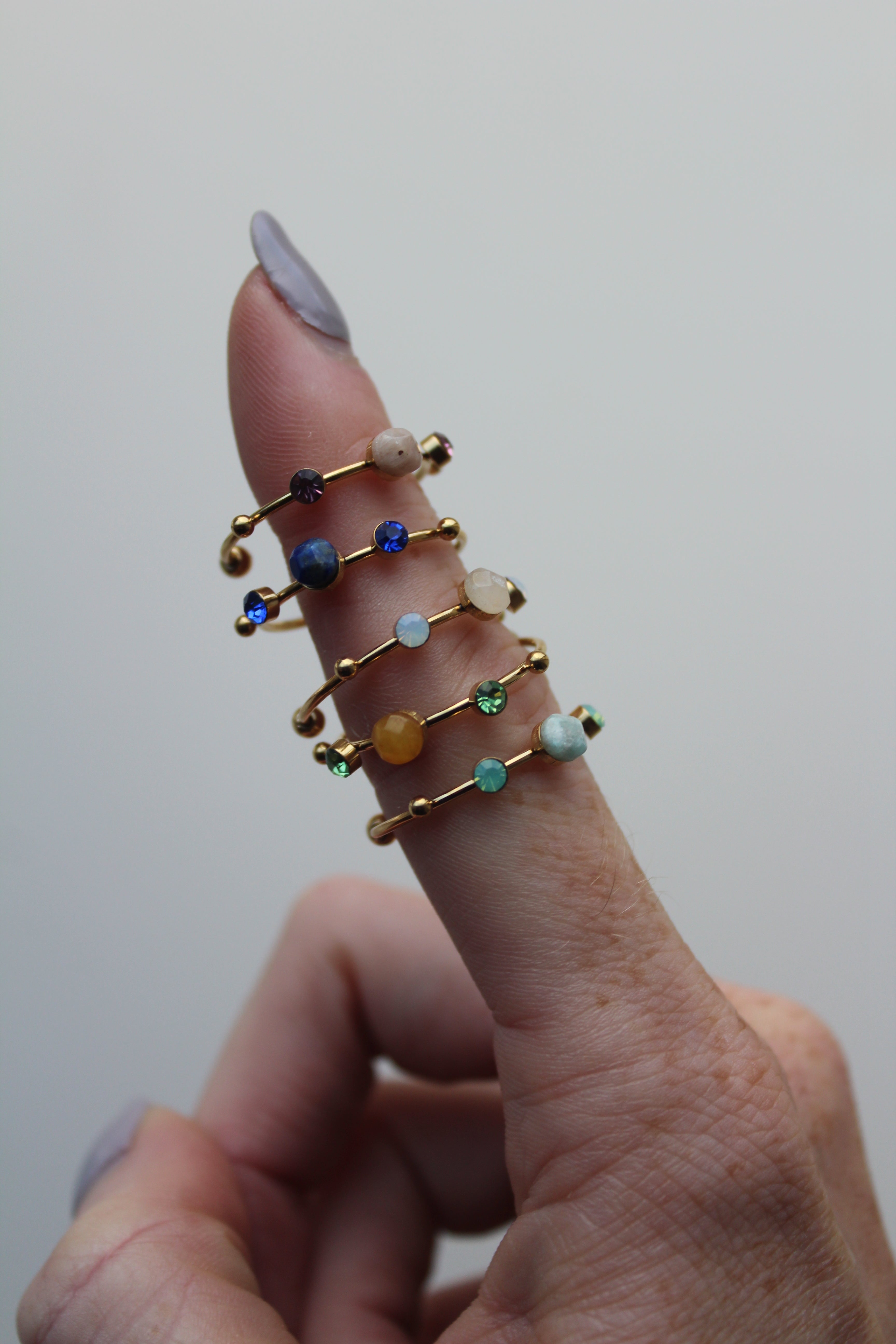 Victoria - Ring – Edelstahl – Naturstein – Verstellbar