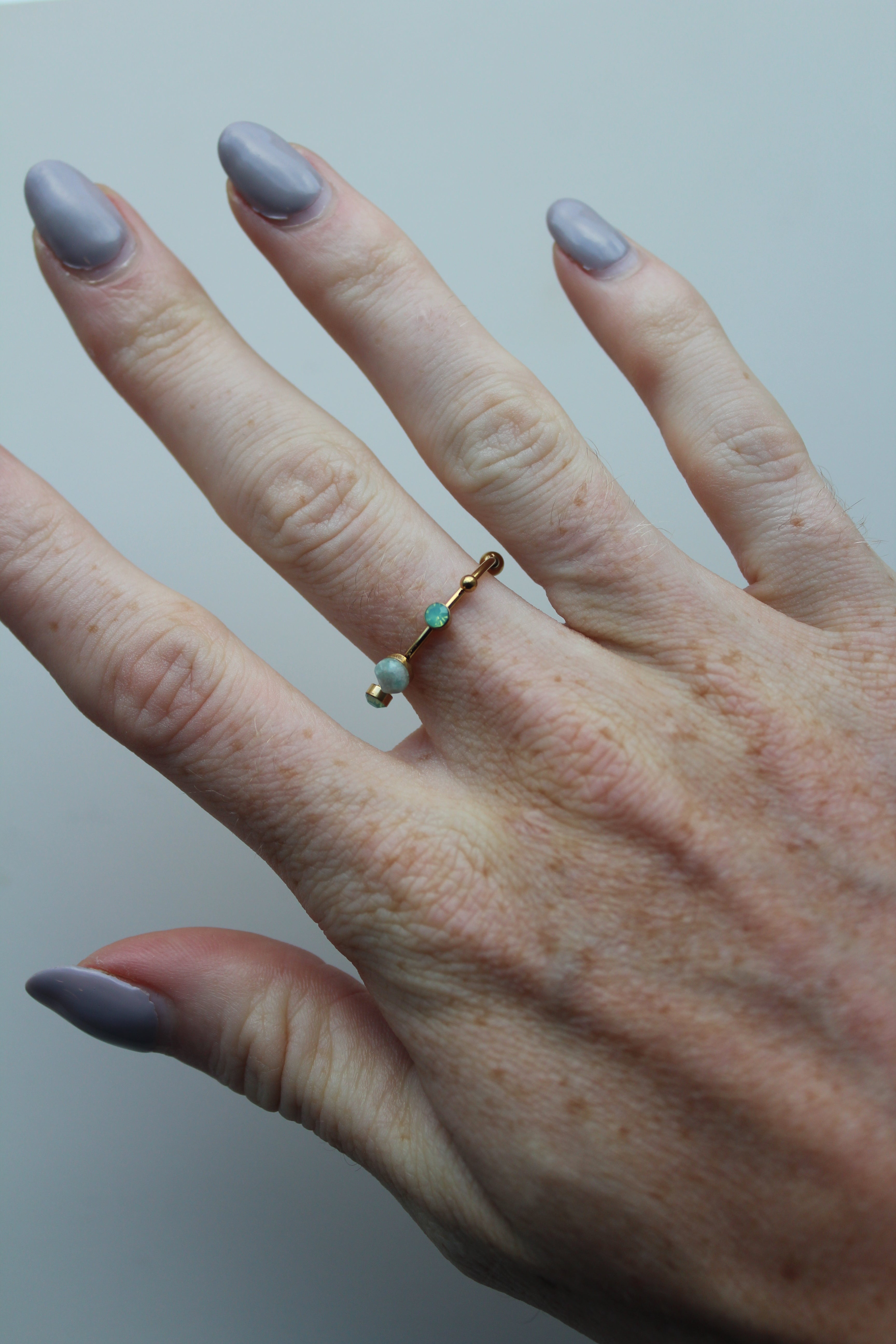 Victoria - Ring – Edelstahl – Naturstein – Verstellbar