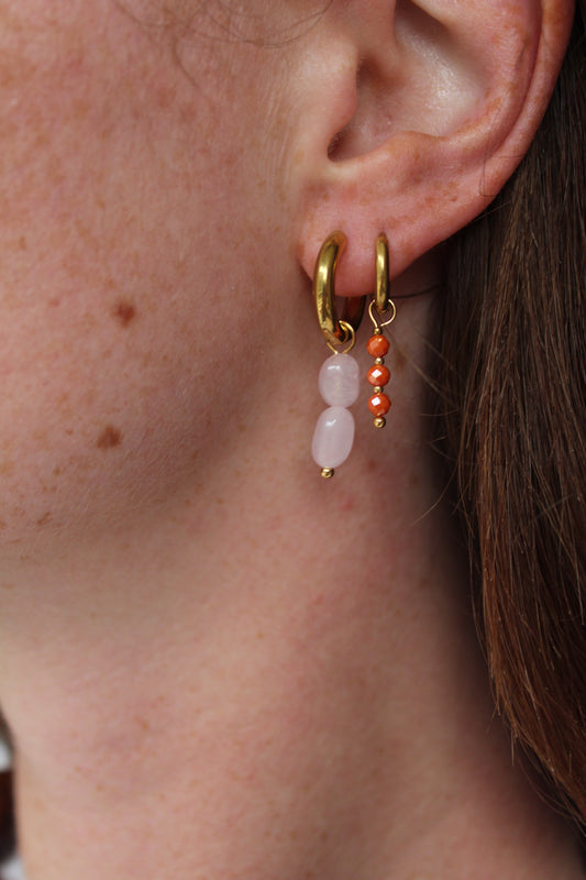 Mon Cheri - Pendientes - Piedra natural - Acero inoxidable