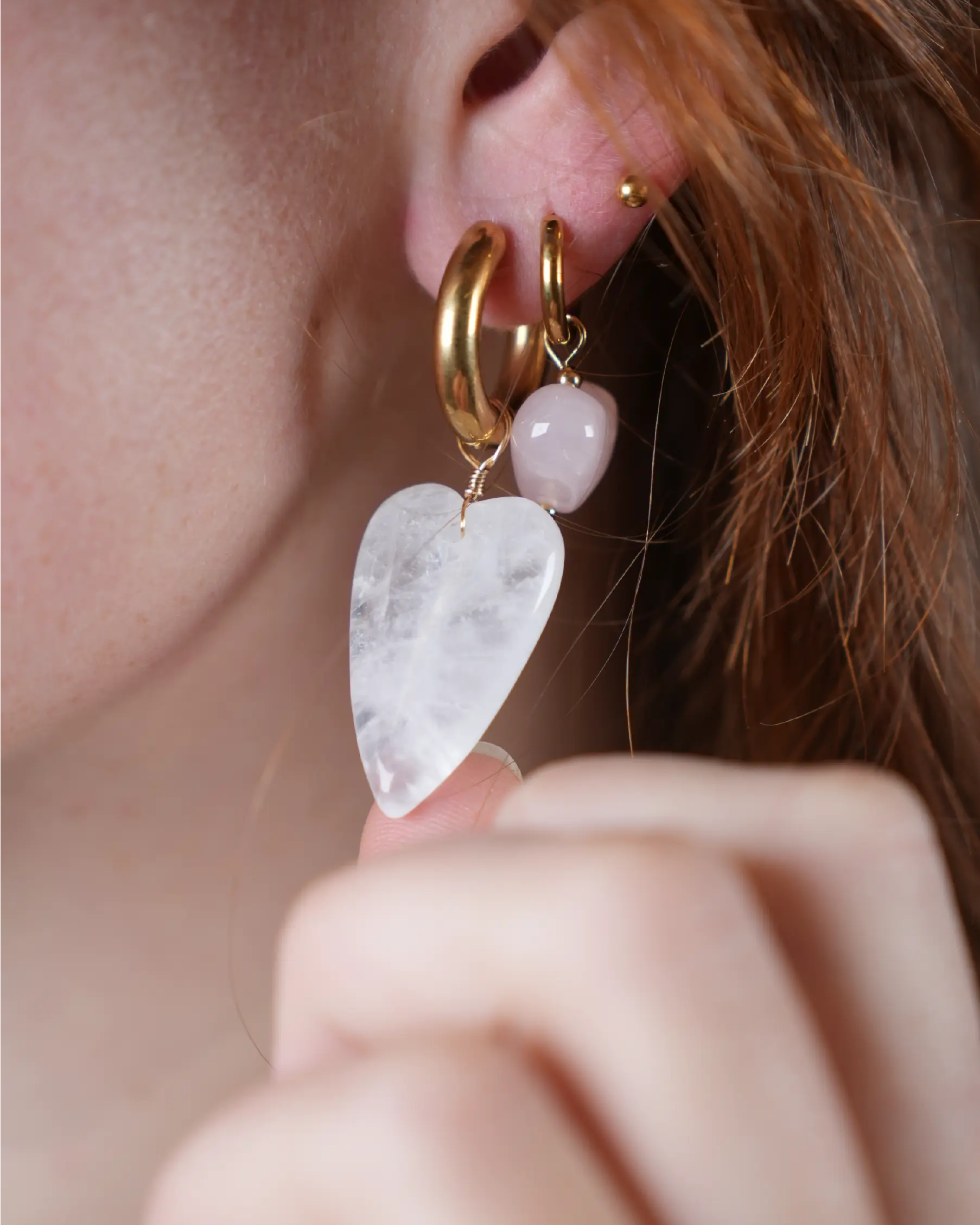 Louna - Pendientes - Piedra natural - Acero inoxidable