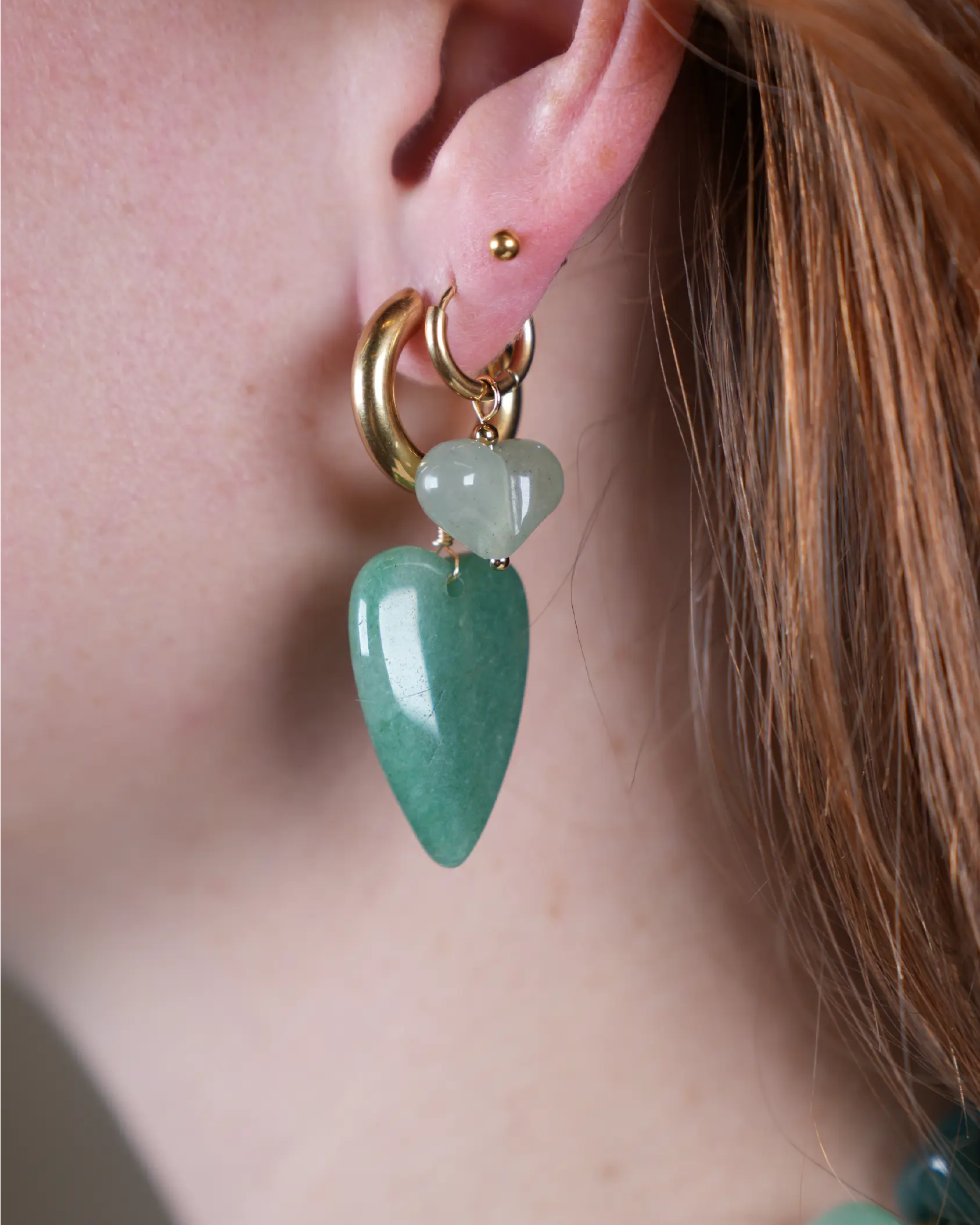 Louna - Pendientes - Piedra natural - Acero inoxidable