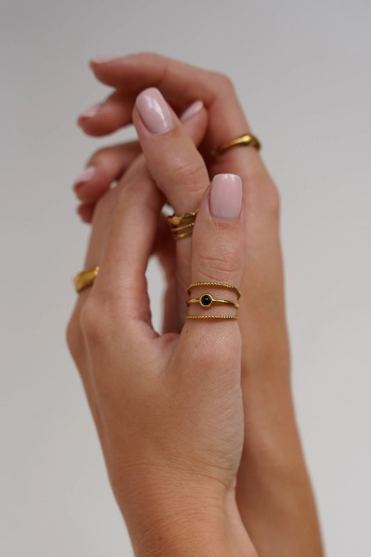 Aarya - Ring - Naturstein - Edelstahl - Verstellbar