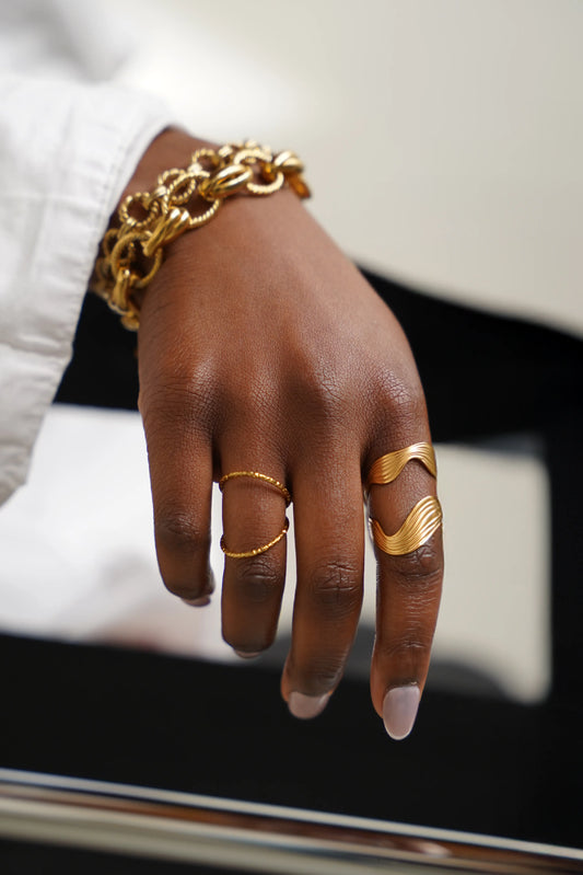 Meja - Bague - Acier inoxydable - Ajustable