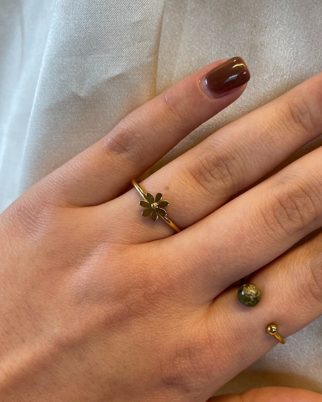 Bloom Flower - Anillo - Acero inoxidable - Ajustable