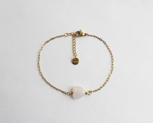 Natural Heart - Armband - Naturstein - Edelstahl