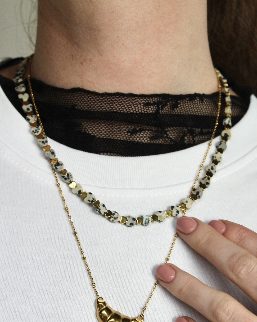 Heart To Heart - Collier - Pierre naturelle - Acier inoxydable