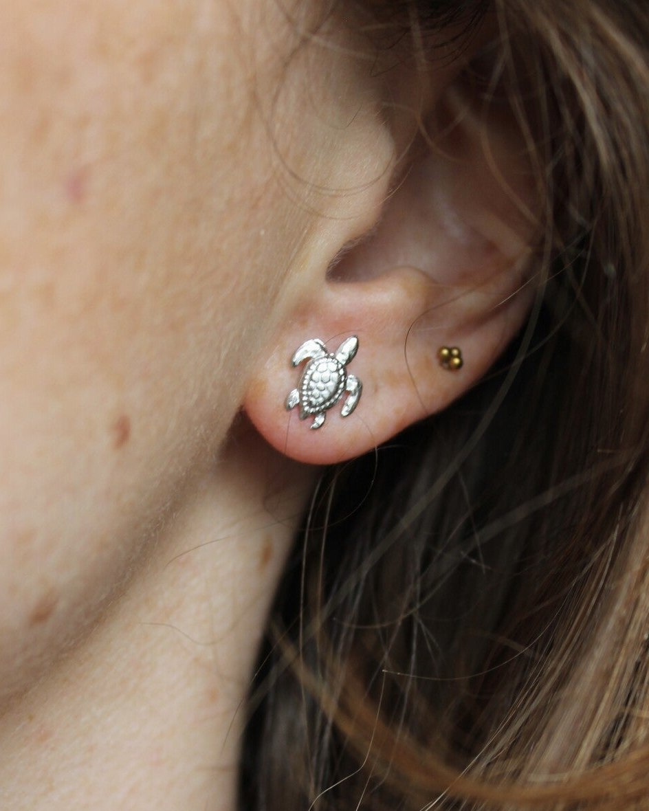 Turtle - Stud - Pendientes - Acero inoxidable