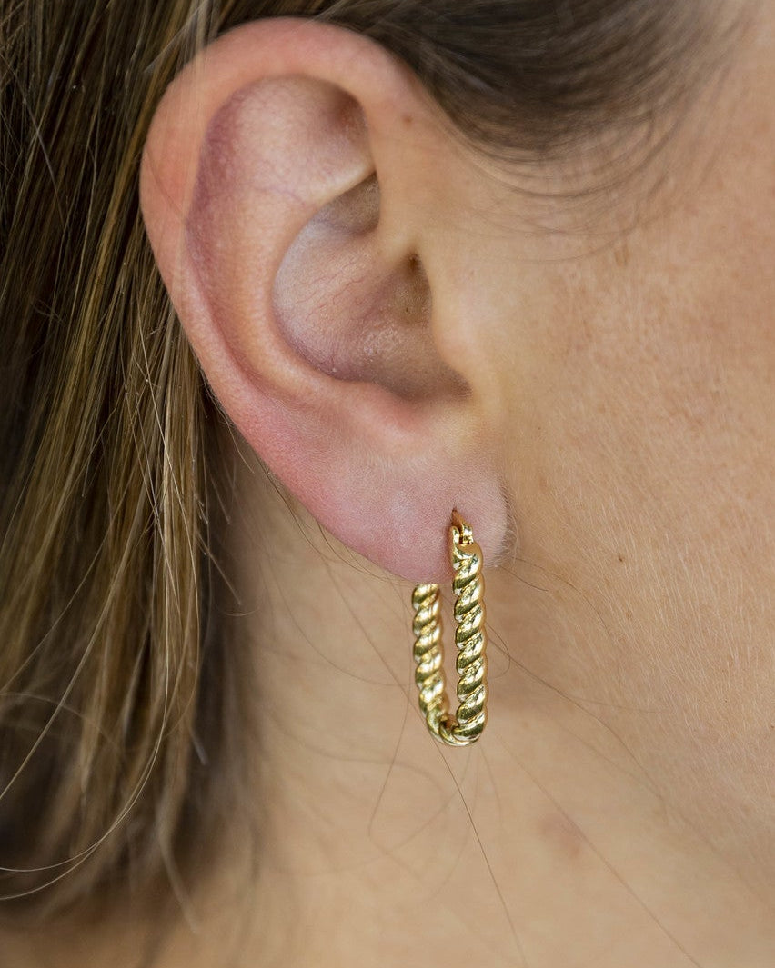 Quadrato tornito - Orecchini - Acciaio inossidabile